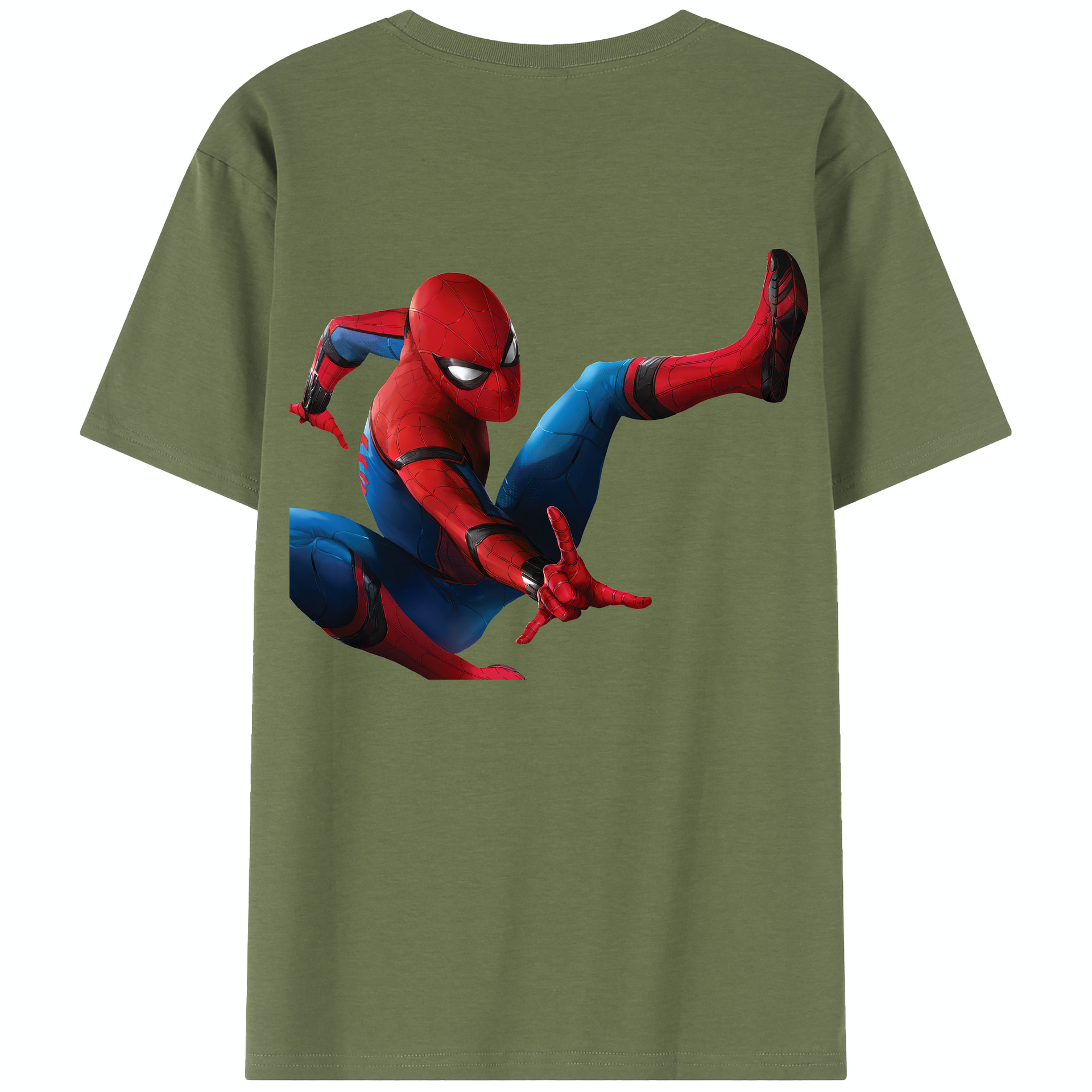 （画像用） Spider Man スパイダーマン 綿100％半袖Tシャツ（背面プリント）
